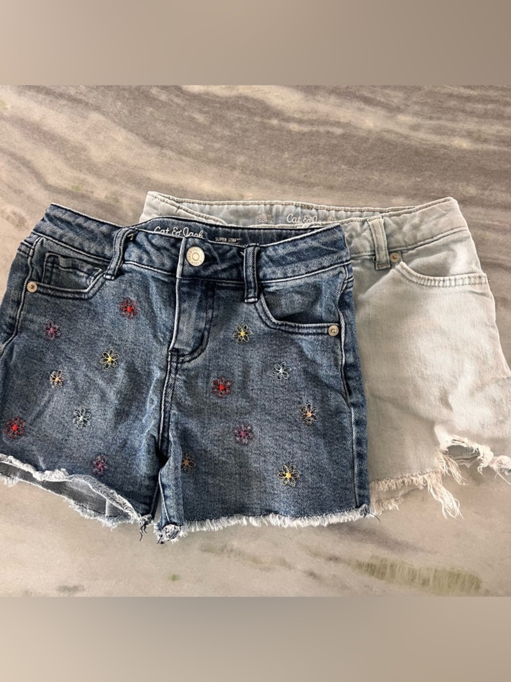 Cat & Jack Denim Shorts - Dark Blue & Light Wash Girls Size M (8) Bundle
